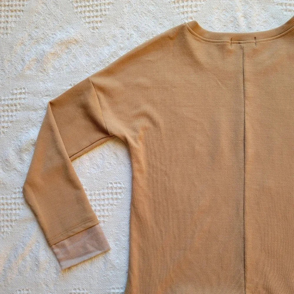 Oversized Knit  Combo Long Sleeve Sweater Dress - Picture 7 of 14